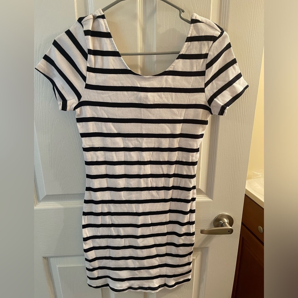 Striped Ribbed Bodycon Dress